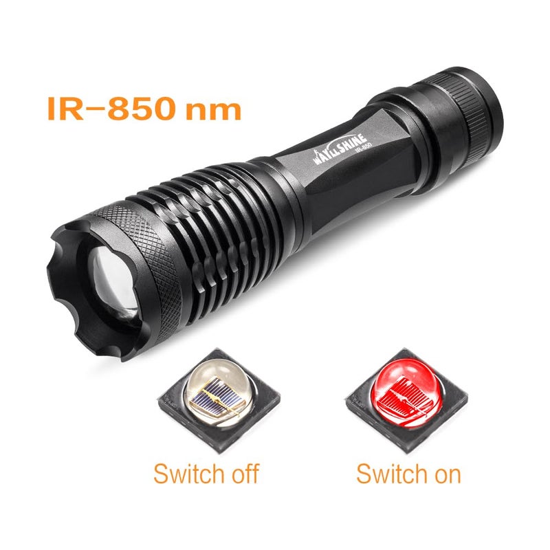 WAYLLSHINE 850nm IR Illuminator Night Vision Flashlight, Infrared Illuminator for Night Vision Camera Device - Image 2